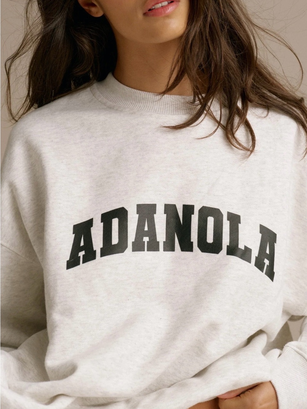Adanola Varsity Oversized Sweatshirt - Light Grey Melange/Black